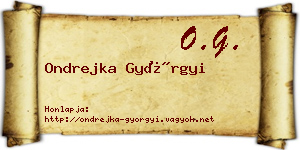 Ondrejka Györgyi névjegykártya